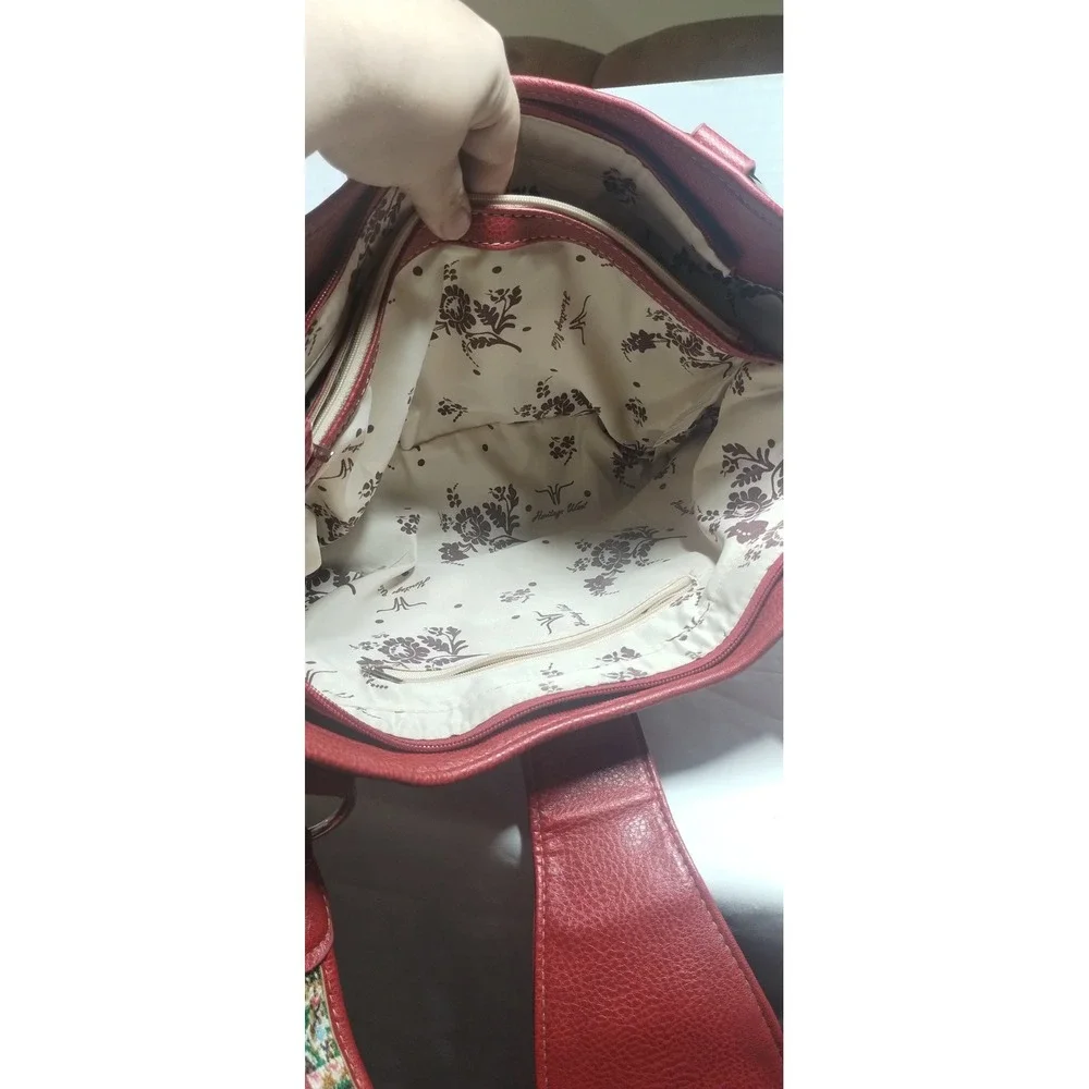 Heritage West Red Southwestern Studded Rhinestone Concho Shoulder Bag Tote